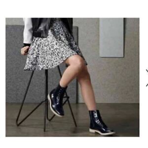 Aquatalia Zifa Patent Leather Combat Boots